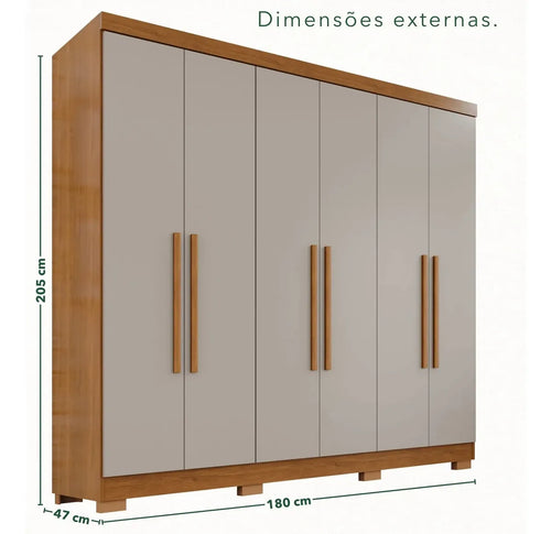 Imagem 2 de 6 de Guarda-roupa Casal 6 Portas 2 Gavetas França Cinemomo/Off-White