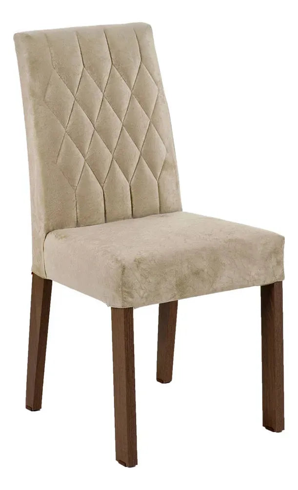 Sala Jantar Estofada Mesa Tampo Vidro 4 Cadeiras Madesa Anaju Rci Cor Rustic/Crema/Imperial MDJA0401387GSIM - Image 9