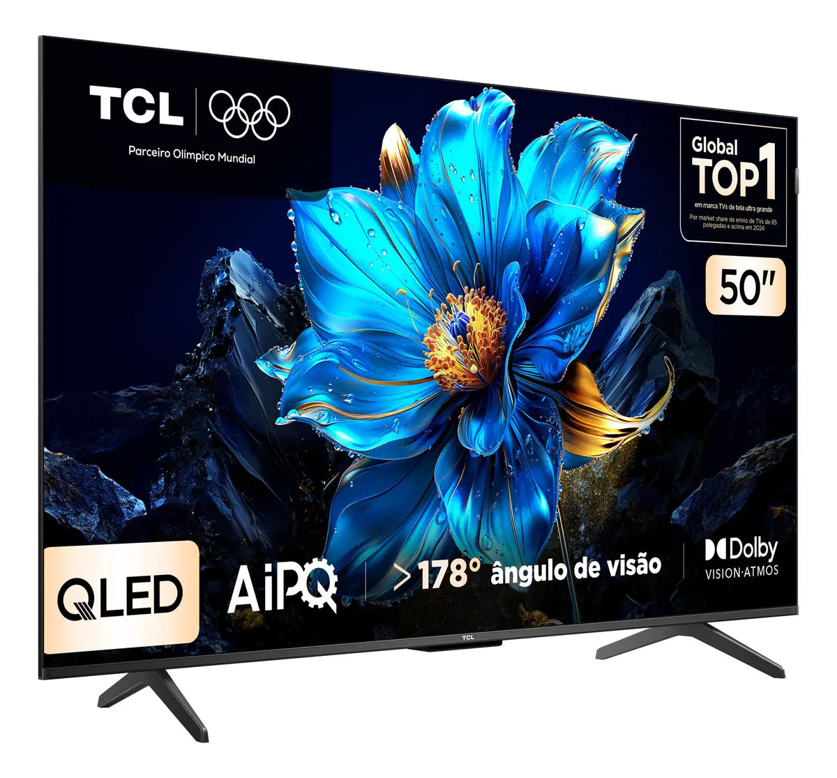 Smart TV TCL 50 Polegadas QLED 4K P7K WiFi Bluetooth Google TV HDR10+ Dolby Atmos Dolby Vision 50P7K - Image 1