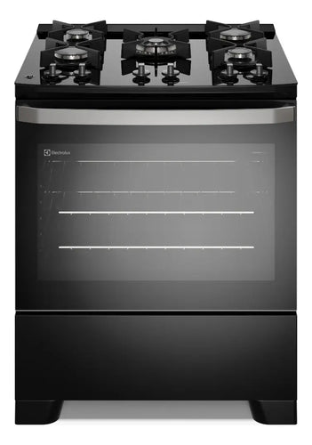 Imagem 2 de 5 de Fogão 5 Bocas Electrolux Preto Efficient Mesa de Vidro PerfectCook e Grades de Ferro (FE5GB) Bivolt