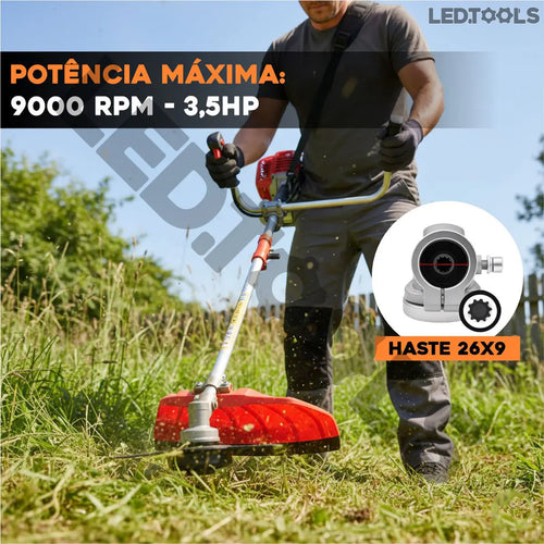 Imagem 3 de 9 de Roçadeira Knakasaki 75cc 3,5hp Gasolina 2 Tempos Profissional Multifuncional 4 Em 1
