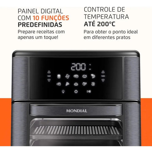 Imagem 7 de 9 de Fritadeira Elétrica AFON-12L-BG Forno Oven 12 Litros Preto Mondial