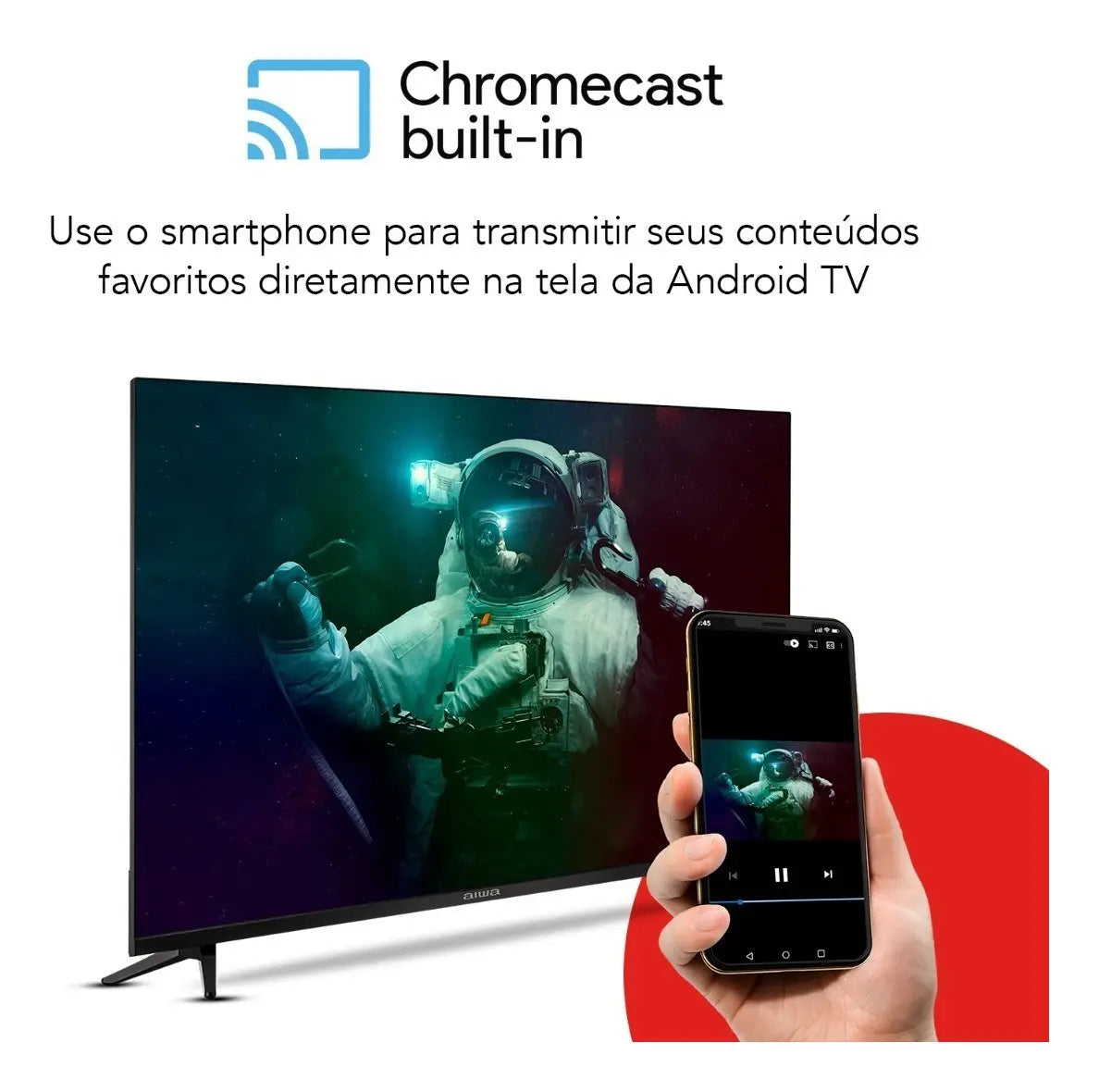 Smart TV AIWA 32” Android HD Borda Ultrafina HDR10 Dolby Áudio AWS-TV-32-BL-02-A - Image 7