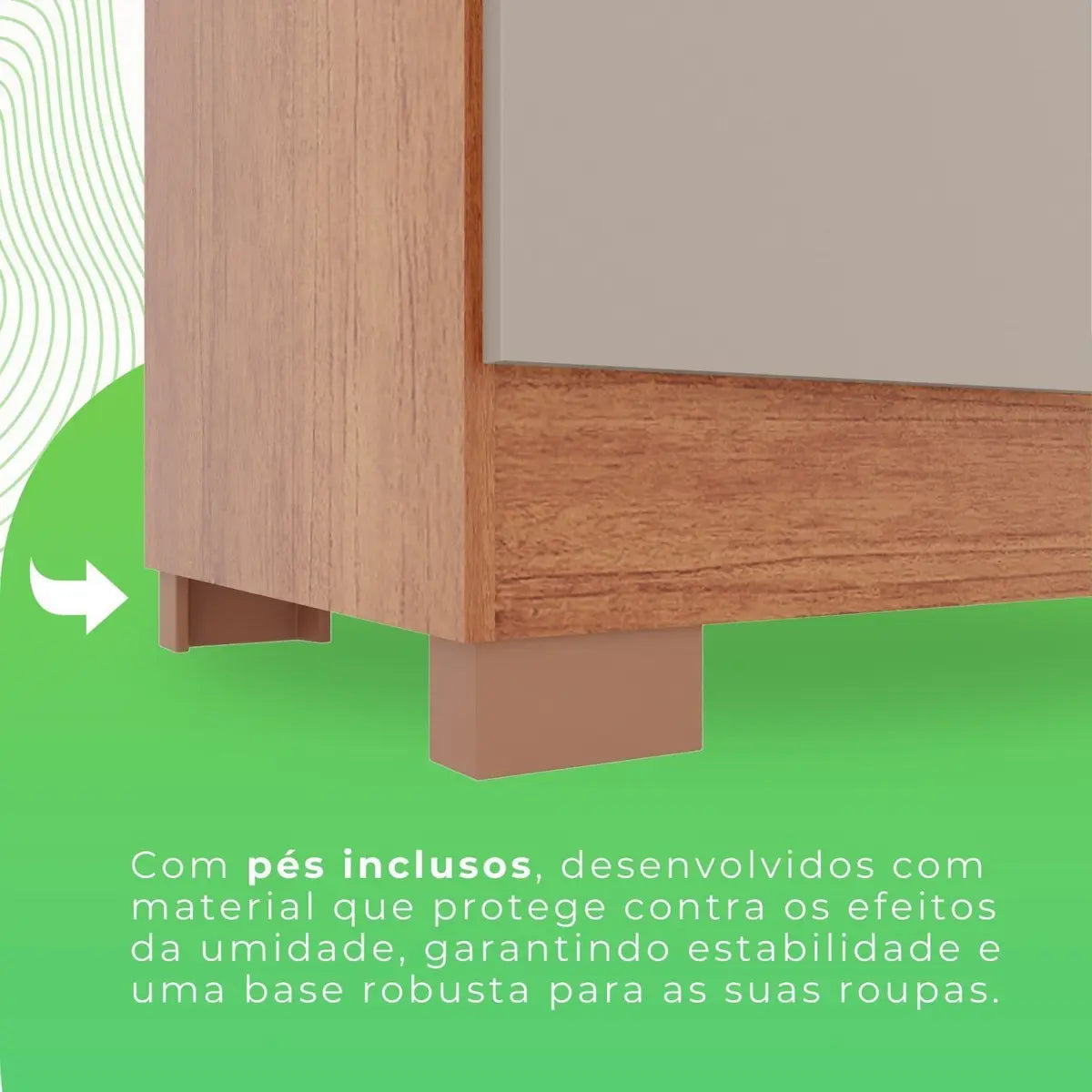 Guarda-roupa Casal 6 Portas 2 Gavetas França Cinemomo/Off-White - Image 6