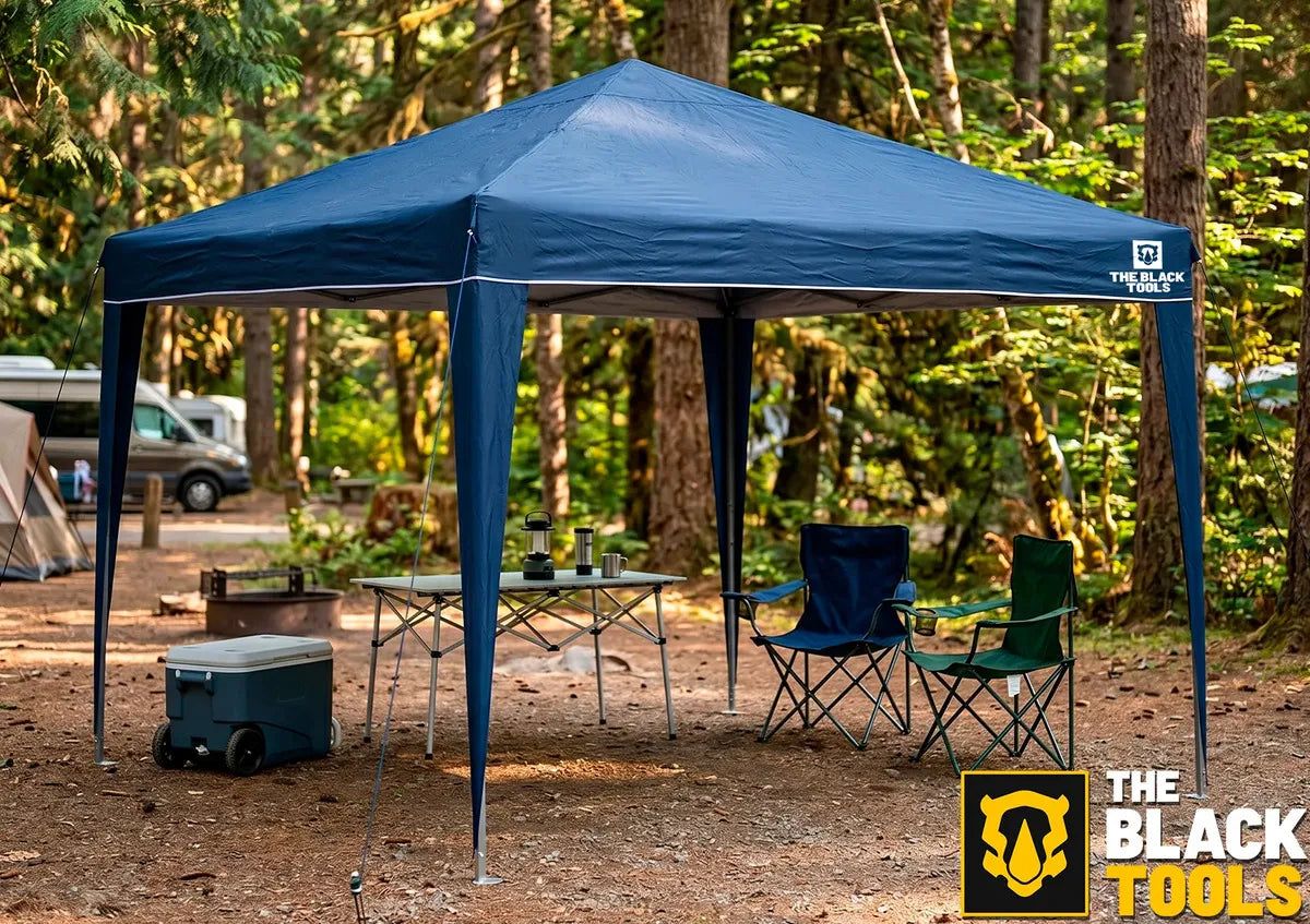 Tenda Gazebo Sanfonada Articulada The Black Tools 3x3m Azul Impermeável Resistente Proteção Ao Ar Livre Camping Praia - Image 2