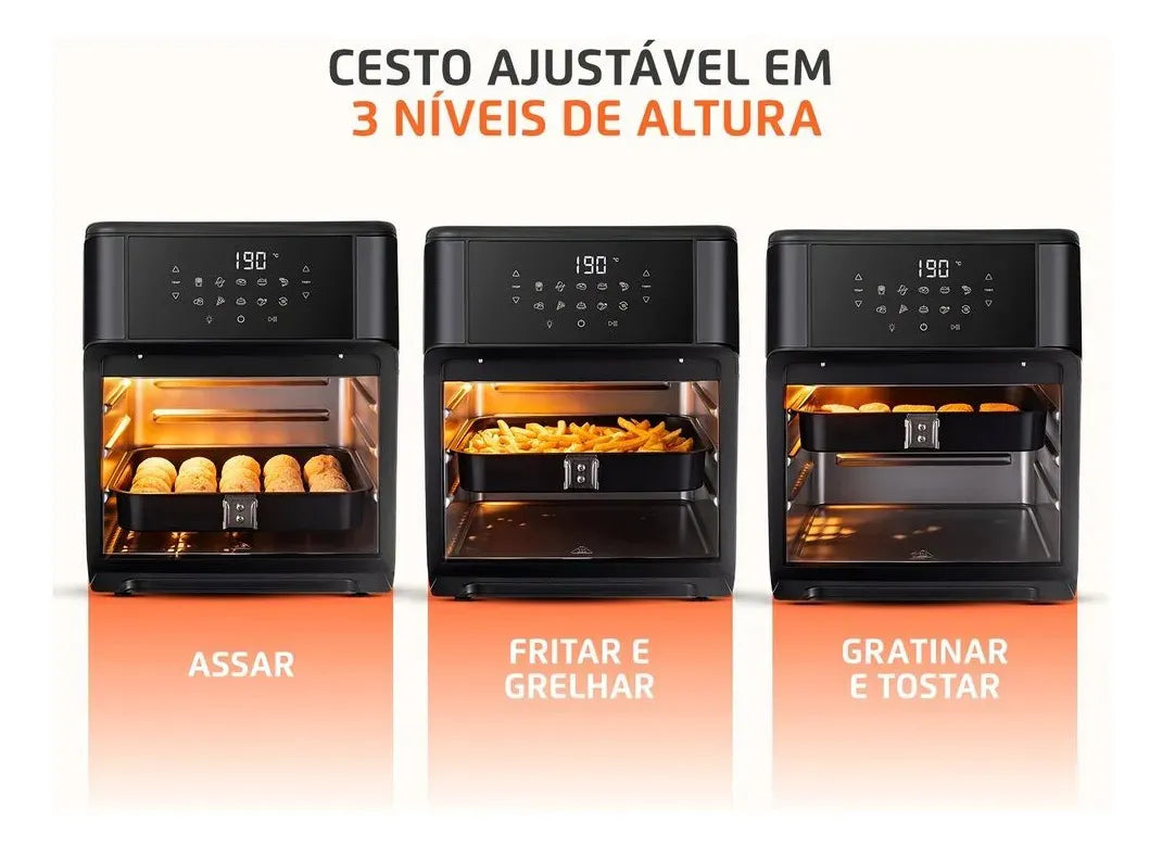 Fritadeira Elétrica AFON-12L-BG Forno Oven 12 Litros Preto Mondial - Image 5