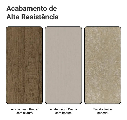 Imagem 10 de 10 de Sala Jantar Estofada Mesa Tampo Vidro 4 Cadeiras Madesa Anaju Rci Cor Rustic/Crema/Imperial MDJA0401387GSIM