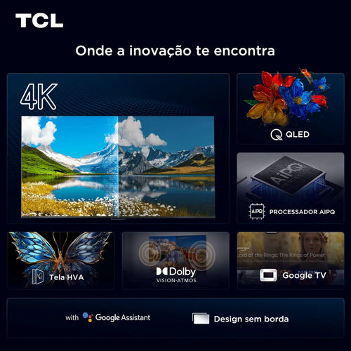 Imagem 4 de 10 de Smart TV TCL 50 Polegadas QLED 4K P7K WiFi Bluetooth Google TV HDR10+ Dolby Atmos Dolby Vision 50P7K