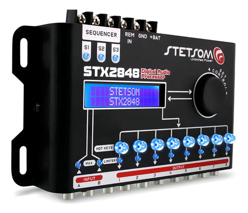 Imagem 4 de 8 de Processador de Áudio Stetsom STX2848 Digital com Equalizador e Crossover Para Carro