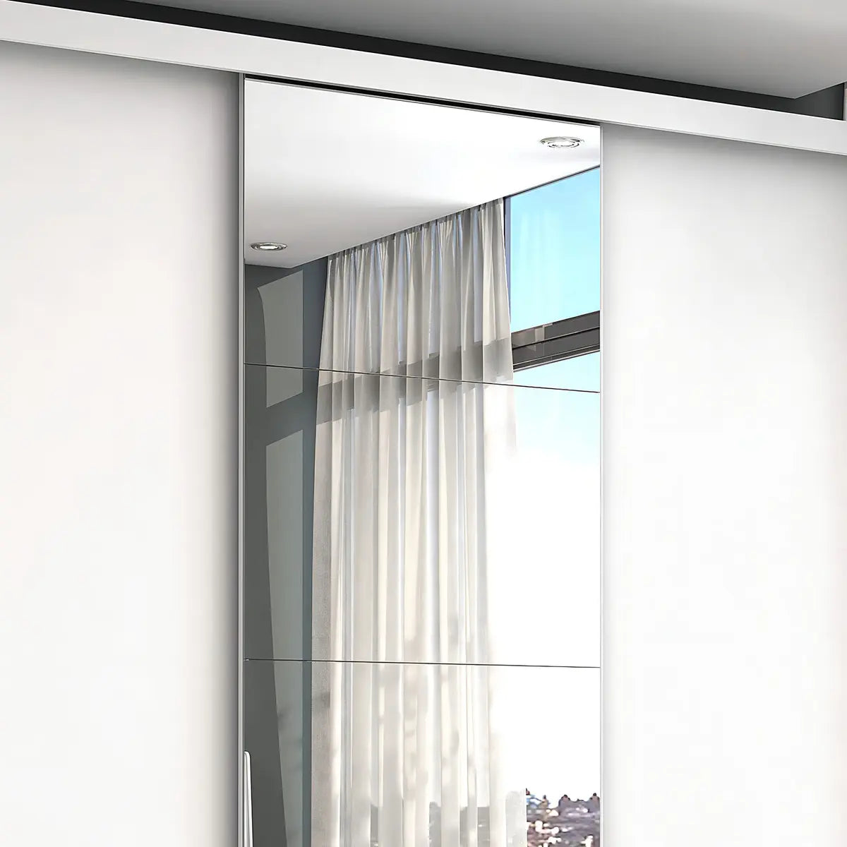 Guarda-Roupa Carioca Móveis Melissa Glass cor branco de MDP com 3 portas corrediças Branco - Image 8