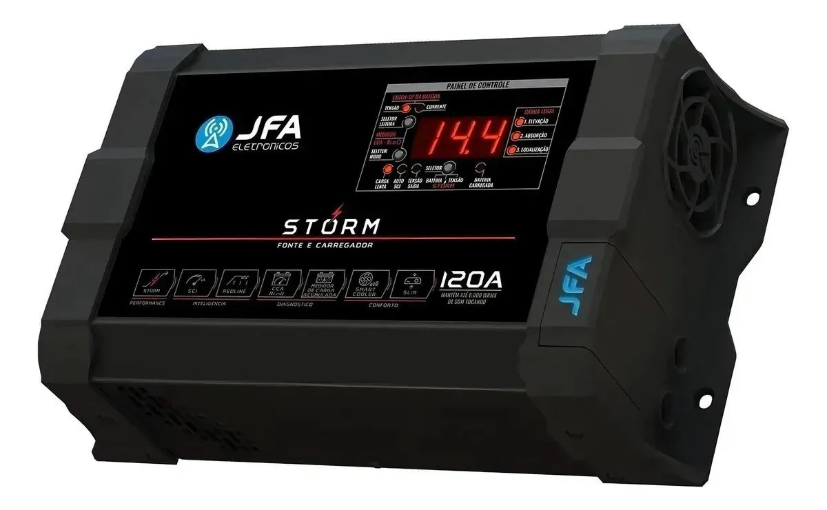 Fonte carregador automotiva JFA 120A STORM 1800W cor preto - Image 2