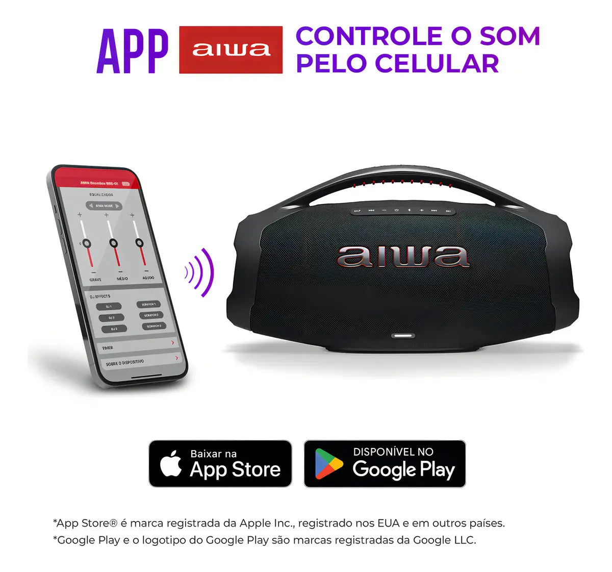 Caixa De Som Boombox Aiwa AWS-BBS-01B 200w IP66 30hs De Bateria Cor Preto - Image 7