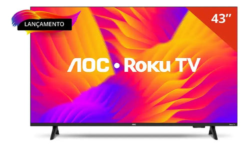 Imagem 1 de 7 de Smart Tv 43 Aoc Led Roku Full Hd Wi-fi 60hz Hdmi Usb 43s5155/78g