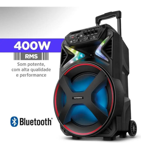 Imagem 3 de 5 de Caixa Amplificada Connect Lights Cm-400 Mondial Cor Preto