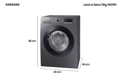 Imagem 6 de 7 de Lava E Seca Samsung Wd11m Com Digital Inverter Inox 11kg Cor Inox look