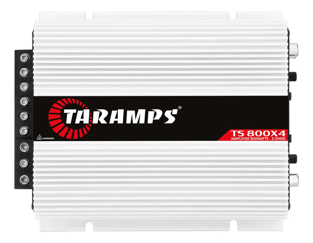 Modulo Taramps Ts800x4 2 Ohms 800W Potencia Rms Amplificador Som Automotivo Entrada Rca E Fio Crossover LPF FULL HPF Subwoofer Kit Duas Vias Drivers T800 4 Canais Carro Camionete Conexao Bridge Branco - Image 1