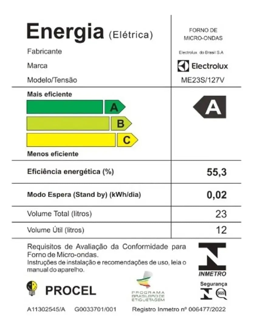 Micro-ondas Electrolux Inox 23L Efficient ME23S - Image 7