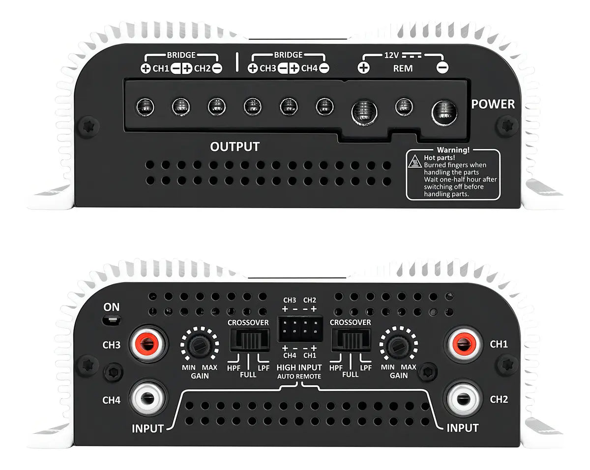 Modulo Amplificador Taramps Ts1200X4 2 Ohms 1200W Potencia Som Automotivo Alto Falante Driver Super Tweeter Entrada RCA 4 Canais Estereo Crossover HPL LPF FULL Conexao Bridge Branco Carro Camionete - Image 4