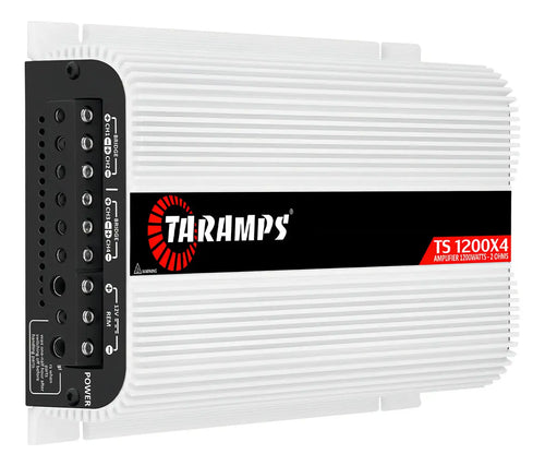 Imagem 2 de 10 de Modulo Amplificador Taramps Ts1200X4 2 Ohms 1200W Potencia Som Automotivo Alto Falante Driver Super Tweeter Entrada RCA 4 Canais Estereo Crossover HPL LPF FULL Conexao Bridge Branco Carro Camionete